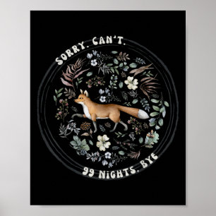 Poster Désolé ne peut pas 99 nuits au revoir, un renard d