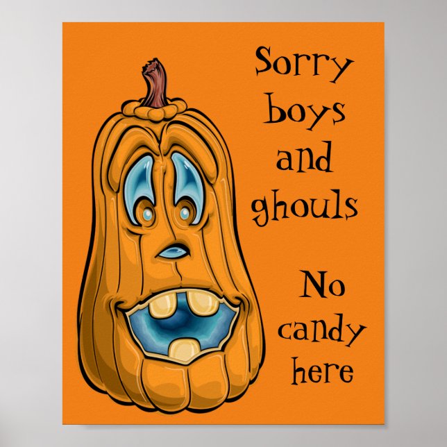 Poster Désolé Pas De Candy Halloween Porte Signale (Devant)