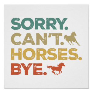 Poster Désolé, pas de chevaux au revoir