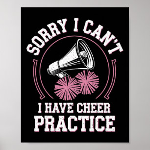 Poster Désolée je ne peux pas j'ai entraînement de pom-po