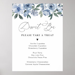 Poster dessert à fleurs bleues poussiéreuses