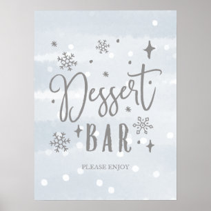 Poster Dessert Bar Baby shower d'hiver Sweets Panneau de 