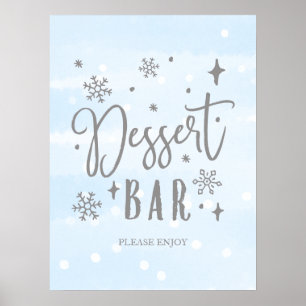 Poster Dessert Bar Baby shower d'hiver Sweets Panneau de 