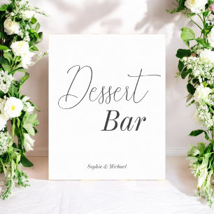 Poster Dessert Bar Baby shower noir blanc