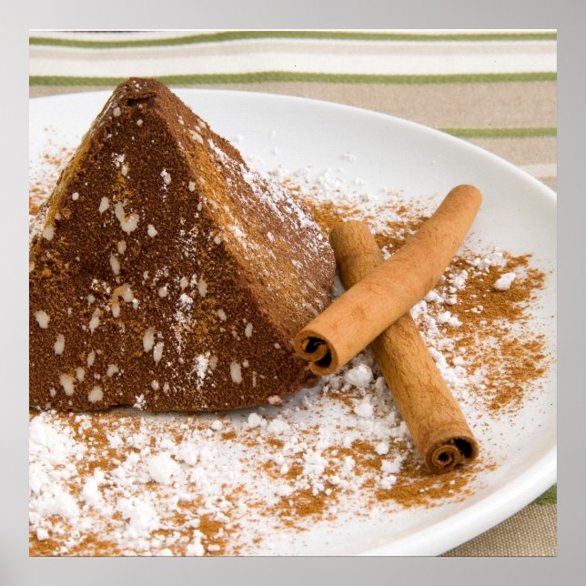Poster Dessert de gâteau au chocolat à la cannelle (Devant)