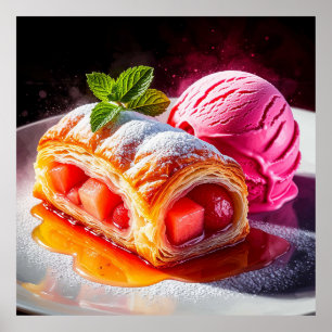 Poster Dessert de pâtisserie au framboise