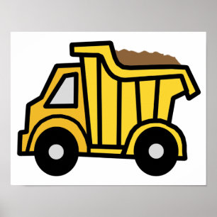 Poster Dessin à clip avec un camion à pompe de constructi