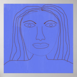 Poster dessin abstrait fille