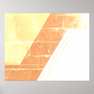 Poster Dessin abstrait sur marron+beige sur mur de style