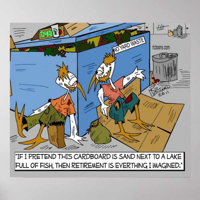 Poster Dessin amusant sur l'affiche de retraite (Devant)