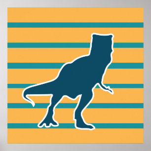 Poster Dessin animalier T-rex dinosaur jurassique