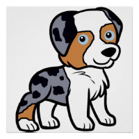 dessin animé aussie blue merle