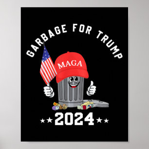 Poster Dessin animé de la mégagarge de Trump drôle Ameri