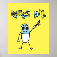 Dessin animé drôle de l'abus de drogues tue