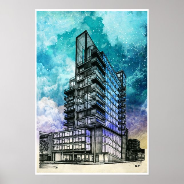 Poster Dessin architectural moderne (Devant)