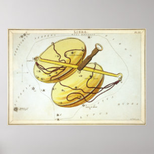 Poster Dessin astrologique de la bibliothèque