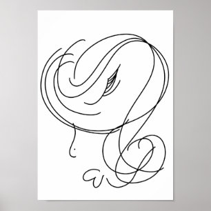 Poster Dessin au trait de femme beauté minimale