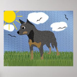Poster Dessin Australian Cattle Dog