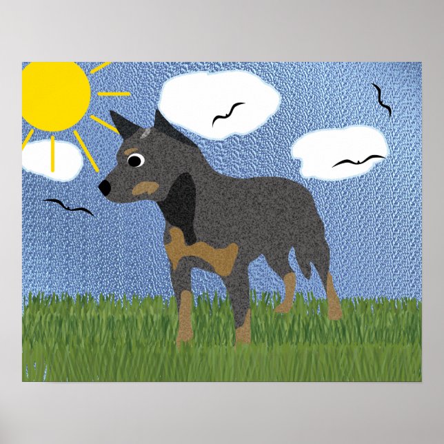 Poster Dessin Australian Cattle Dog (Devant)