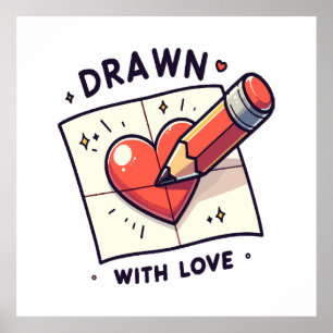 Poster Dessin avec amour