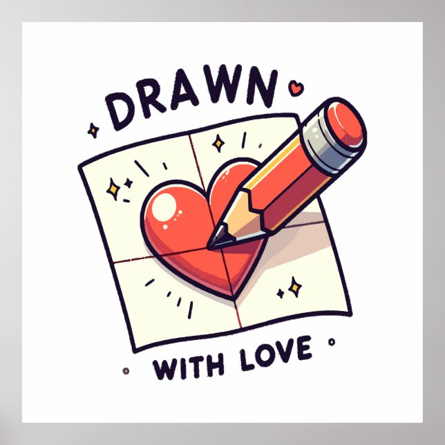 Poster Dessin avec amour (Devant)