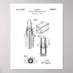 Poster Dessin Brevet à lèvres, Décor Chambre Femme