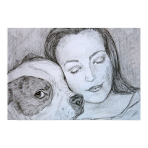 Dessin d'art au crayon du propriétaire de l'animal