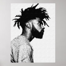 Dessin d'art de stylo masculin afro-américain