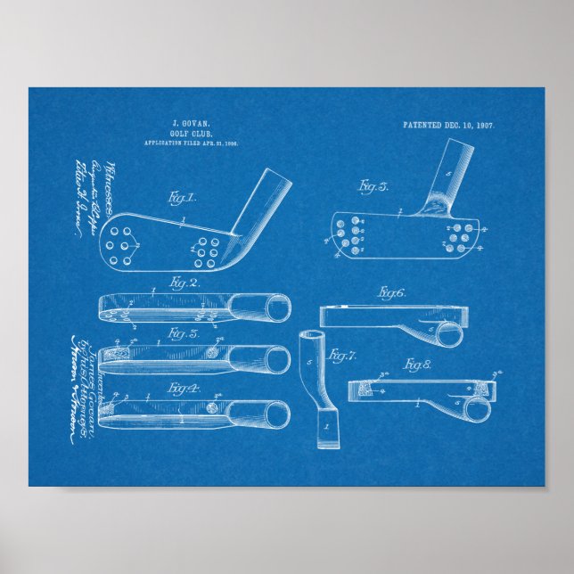 Poster Dessin d'art du club de golf 1907 (Devant)