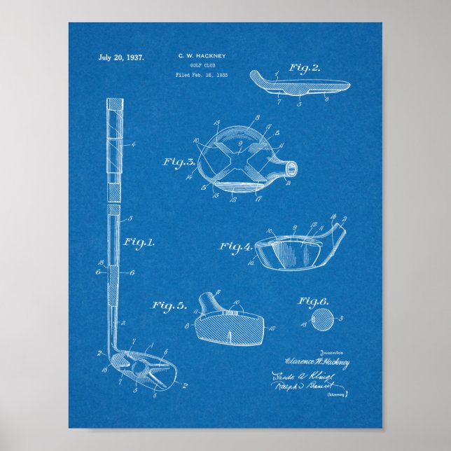 Poster Dessin d'art du club de golf 1937 (Devant)