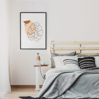 Poster Dessin d'art minimaliste Abstrait face