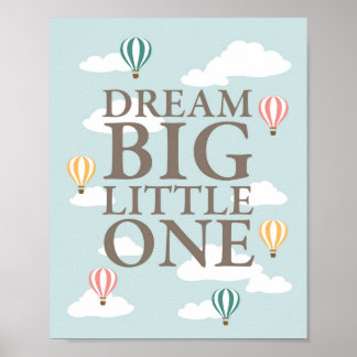 Poster Dessin de ballon à air chaud pour la nurserie « Rê