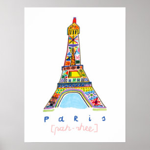 Poster Dessin de bout de feutre de Paris