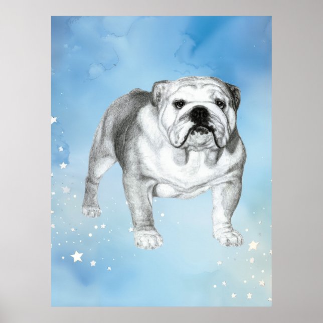 Poster dessin de Bulldog anglais (Devant)