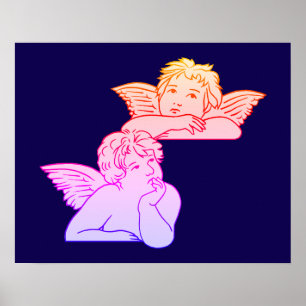Poster Dessin de chérubins inspiré de l'artiste italien R