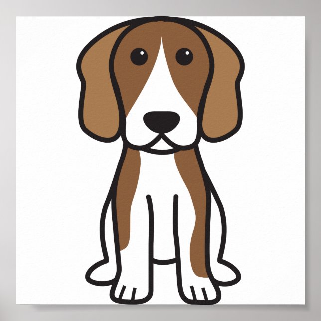 Poster Dessin de chien beagle (Devant)