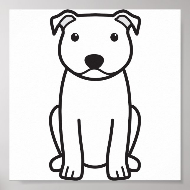 Poster Dessin de Chien du Staffordshire Bull Terrier (Devant)