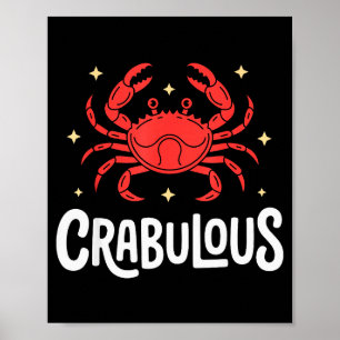 Poster Dessin de crabe drôle pour hommes femmes enfants c