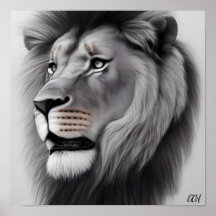 Dessin de crayon majestueux d'un lion