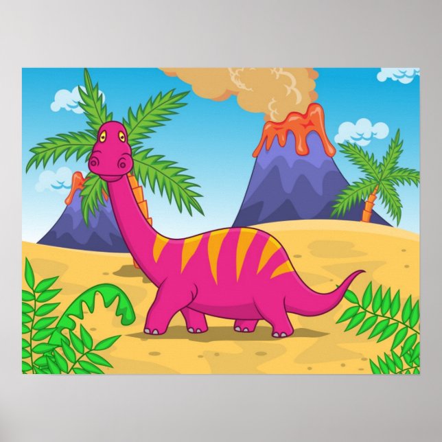 Poster Dessin de Dinosaur (Devant)