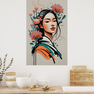 Poster dessin de fille