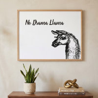 Dessin de lama drôle et impertinent en noir et bla