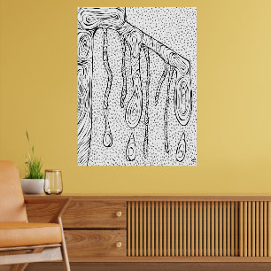 Poster Dessin de ligne "Arborescence" Croquis Abstrait Im