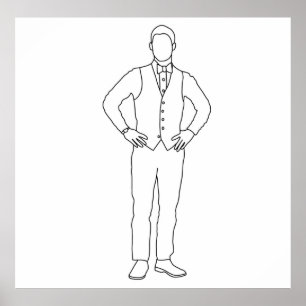 Poster dessin de ligne Blaine Anderson