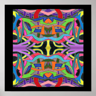 Poster Dessin de ligne moderne Gras Manly Coloré