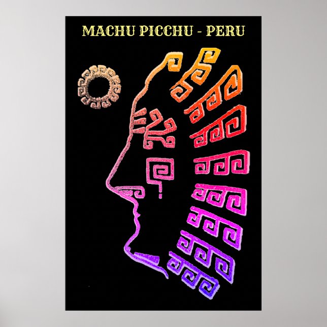 Poster Dessin de Machu Picchu Incroyable (Devant)