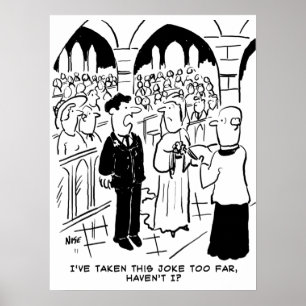 Poster Dessin de mariage drôle - Farce du marié