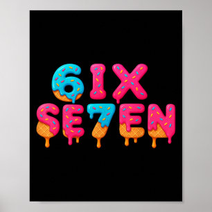 Poster Dessin de Meme Drôle Six Sept 6 7