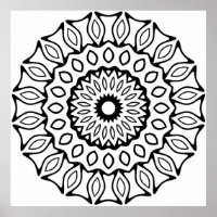 Dessin de motif mandala avec anneau de feuilles et
