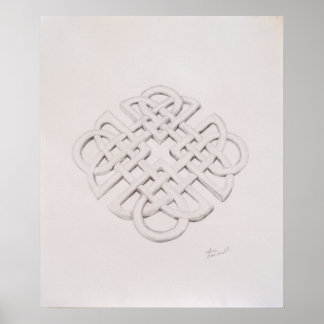 Poster Dessin de noeud Celtique infini